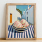 Ice Cream – White village Café on the Corner, American Ice Cream Wall Decor, no-text version framed in wood