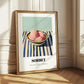 Sorbet – on Striped Tablecloth, French Ice Cream Painting 