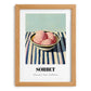 Sorbet – on Striped Tablecloth, French Ice Cream Painting, set in oak frame