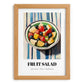 Fruit Salad – on Striped Tablecloth, American Food Still Life, set in oak frame