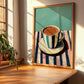 Hot Chocolate – on Striped Tablecloth, Swiss Drink Still Life, clean layout with no caption