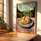 Ciabatta – Hilltop Café Scene, Italian Pastry Illustration, clean layout with no caption