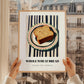 Whole Wheat Bread – on Striped Tablecloth, American Food Wall Art, styled in a charming Paris street view