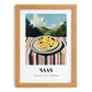 Naan – Hilltop Café Scene, Indian Food Wall Art, set in oak frame