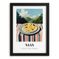 Naan – Hilltop Café Scene, Indian Food Wall Art, in sleek black frame