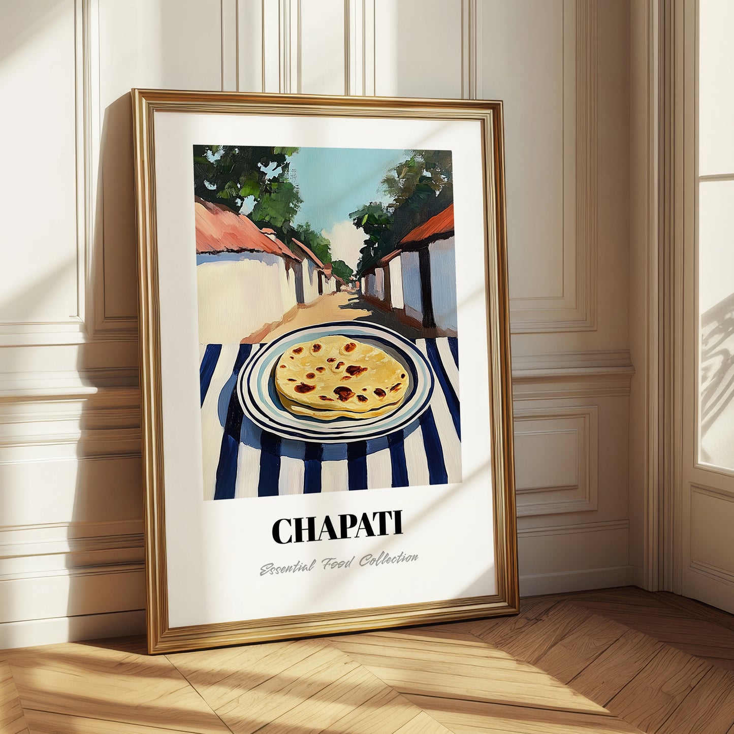 Chapati – Indian village Café on the Corner, Indian Food Painting