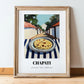 Chapati – Indian village Café on the Corner, Indian Food Painting, in wooden frame leaning on the floor