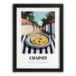 Chapati – Indian village Café on the Corner, Indian Food Painting, in sleek black frame