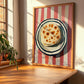 Lavash – on Striped Tablecloth, Armenian Food Poster, clean layout with no caption