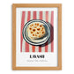 Lavash – on Striped Tablecloth, Armenian Food Poster, set in oak frame