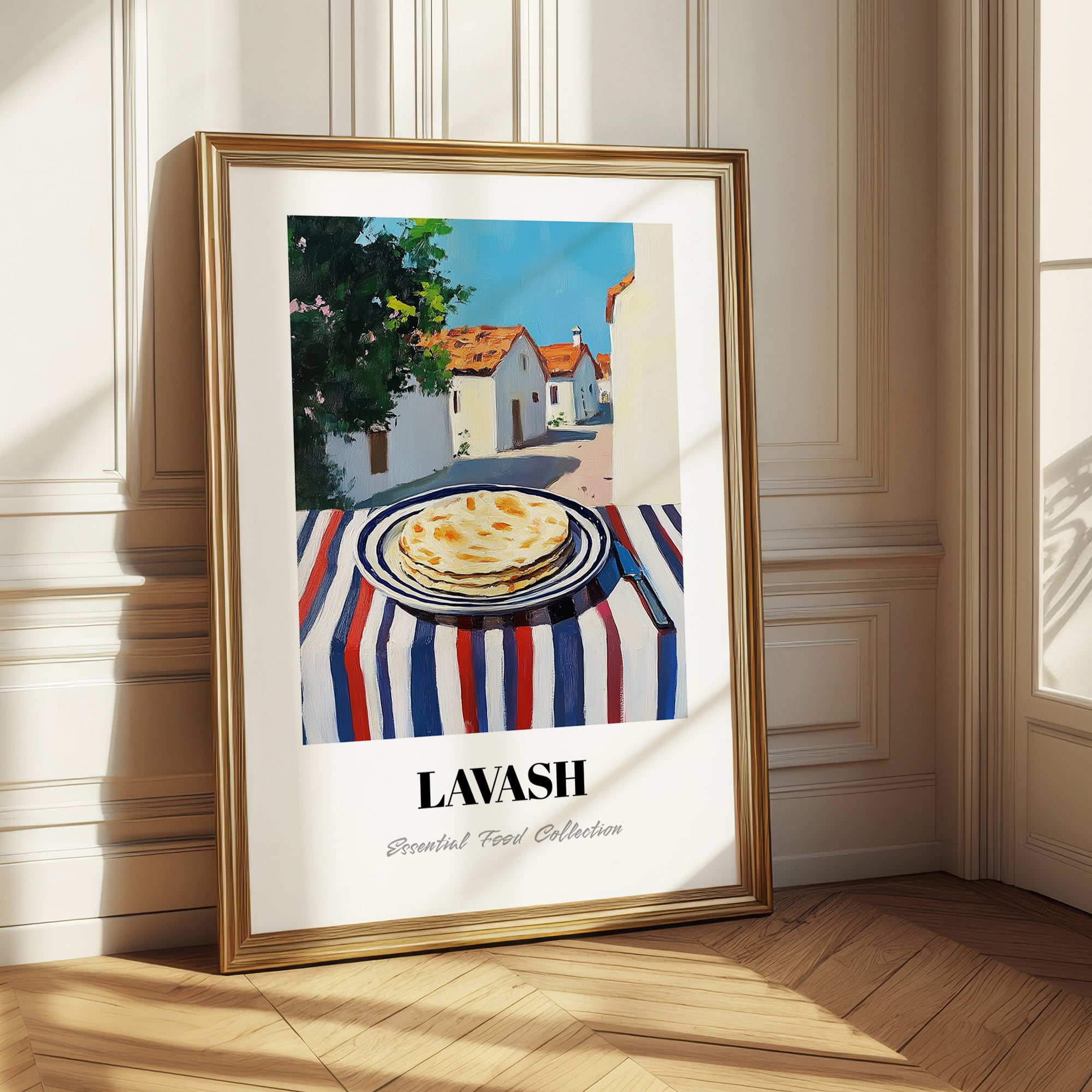 Lavash – Turkish village Urban Café Scene, Armenian Food Wall Art