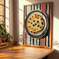 Tortilla – on Striped Tablecloth, Mexican Food Illustration, clean layout with no caption