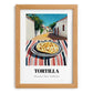 Tortilla – Mexican village Café on the Corner, Mexican Food Painting, set in oak frame