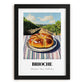 Brioche – Hillside Café View, French Pastry Wall Decor, in sleek black frame