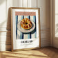 Challah – on Striped Tablecloth, Jewish Food Poster
