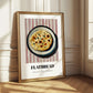 Flatbread – on Striped Tablecloth, Middle Food Wall Art