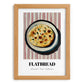 Flatbread – on Striped Tablecloth, Middle Food Wall Art, set in oak frame