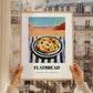 Flatbread – Desert Café Scene, Middle Food Poster, styled in a charming Paris street view