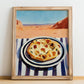 Flatbread – Desert Café Scene, Middle Food Poster, no-text version framed in wood