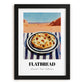 Flatbread – Desert Café Scene, Middle Food Poster, in sleek black frame