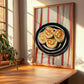 English Muffin – on Striped Tablecloth, British Pastry Still Life, clean layout with no caption