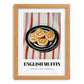 English Muffin – on Striped Tablecloth, British Pastry Still Life, set in oak frame