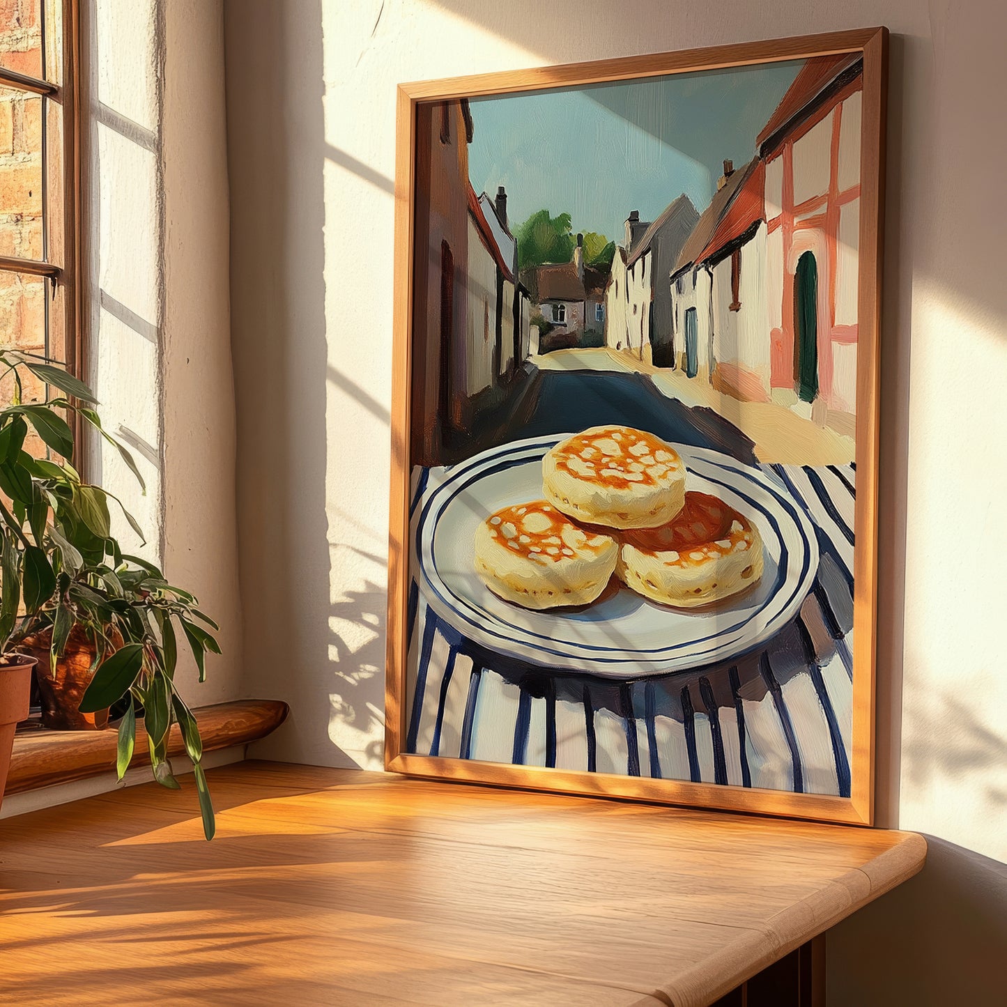 English Muffin – British village Café on the Corner, British Pastry Art, clean layout with no caption