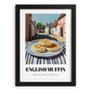 English Muffin – British village Café on the Corner, British Pastry Art, in sleek black frame