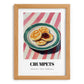 Crumpets – on Striped Tablecloth, British Pastry Wall Decor, set in oak frame