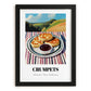 Crumpets – Hilltop Table Scene, British Pastry Still Life, in sleek black frame