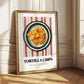 Tortilla Chips – on Striped Tablecloth, Mexican Food Illustration