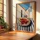 Jerky – White village Street Café Scene, American Food Poster, clean layout with no caption