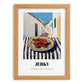 Jerky – White village Street Café Scene, American Food Poster, set in oak frame