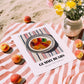Gummy Bears – on Striped Tablecloth, German Dessert Wall Art, unframed on coastal sand