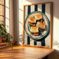 Mini Sandwiches – on Striped Tablecloth, British Food Wall Art, clean layout with no caption