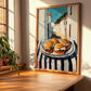 Mini Sandwiches – White village Urban Café Scene, British Food Wall Decor, clean layout with no caption
