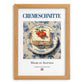 Cremeschnitte – Austrian Dessert Dish, Café Illustration, set in oak frame