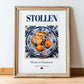 Stollen – German Dessert Dish, Fine Dining Restaurant Wall Decor, in wooden frame leaning on the floor