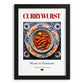 Currywurst – German Meat Dish, Food Bar Wall Art, in sleek black frame