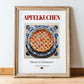 Apfelkuchen – German Dessert Dish, Farmhouse Kitchen Wall Art, in wooden frame leaning on the floor
