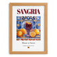 Sangria – Spanish Beverage Drink, Rooftop Terrace Poster, set in oak frame