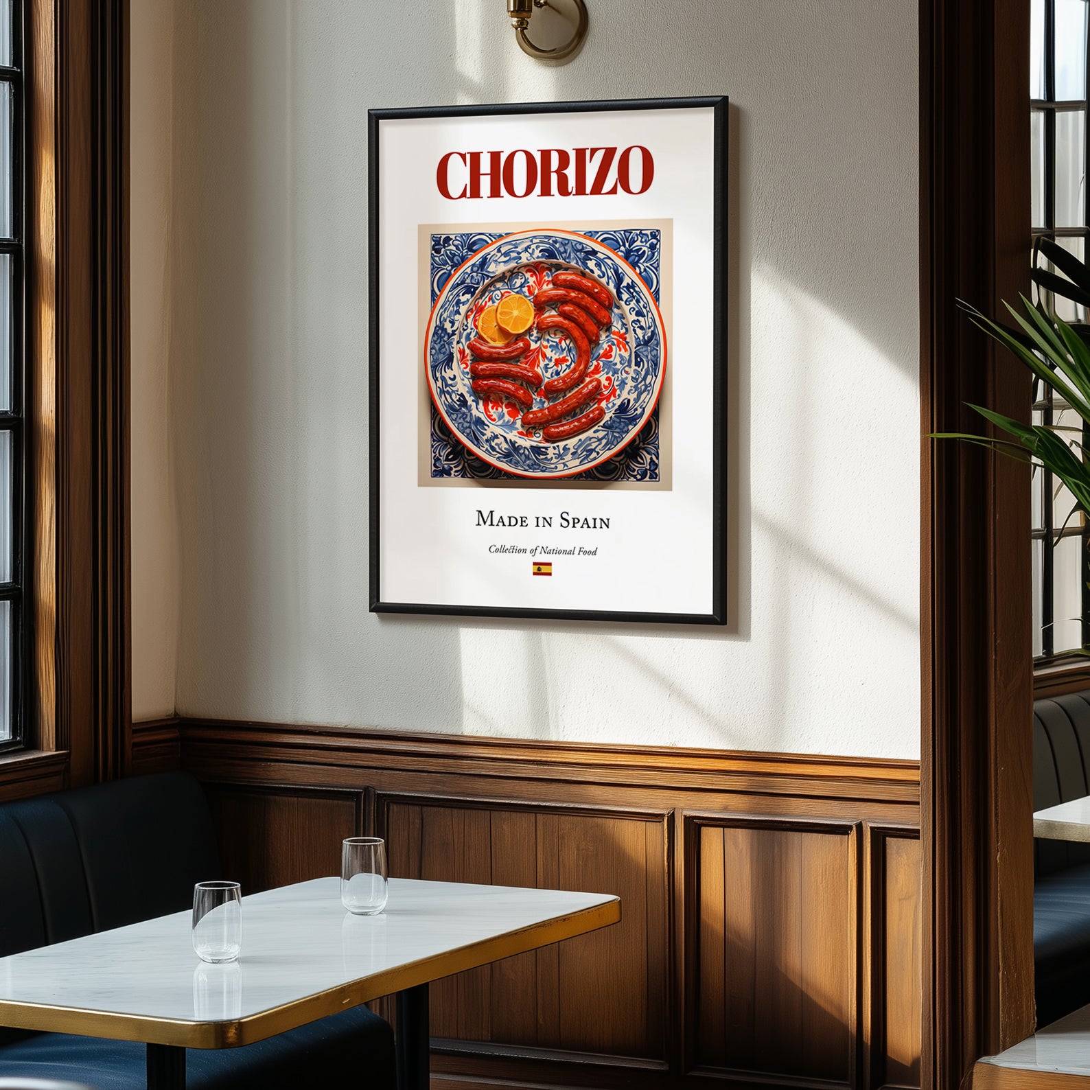 Chorizo – Spanish Meat Dish, Restaurant Poster, clean layout with no caption