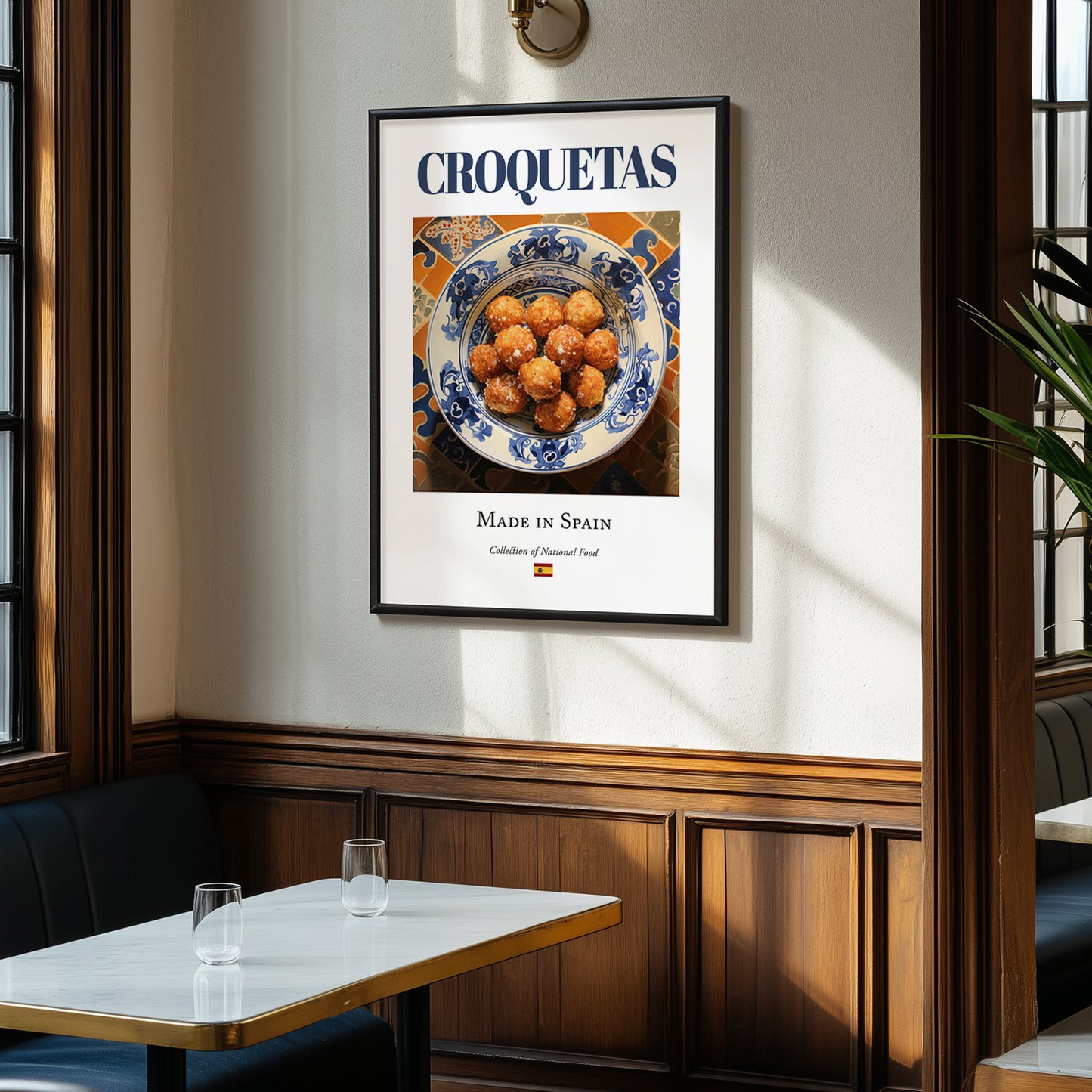 Croquetas – Spanish Snack Dish, Brasserie Wall Art, clean layout with no caption