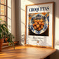 Croquetas – Spanish Snack Dish, Brasserie Wall Art, no-text version framed in wood