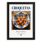 Croquetas – Spanish Snack Dish, Brasserie Wall Art, in sleek black frame