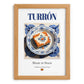 Turrón – Spanish Dessert Dish, Fine Dining Restaurant Art, set in oak frame