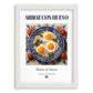 Arroz con huevo – Spanish Rice Dish, Restaurant Poster, placed in minimal white frame