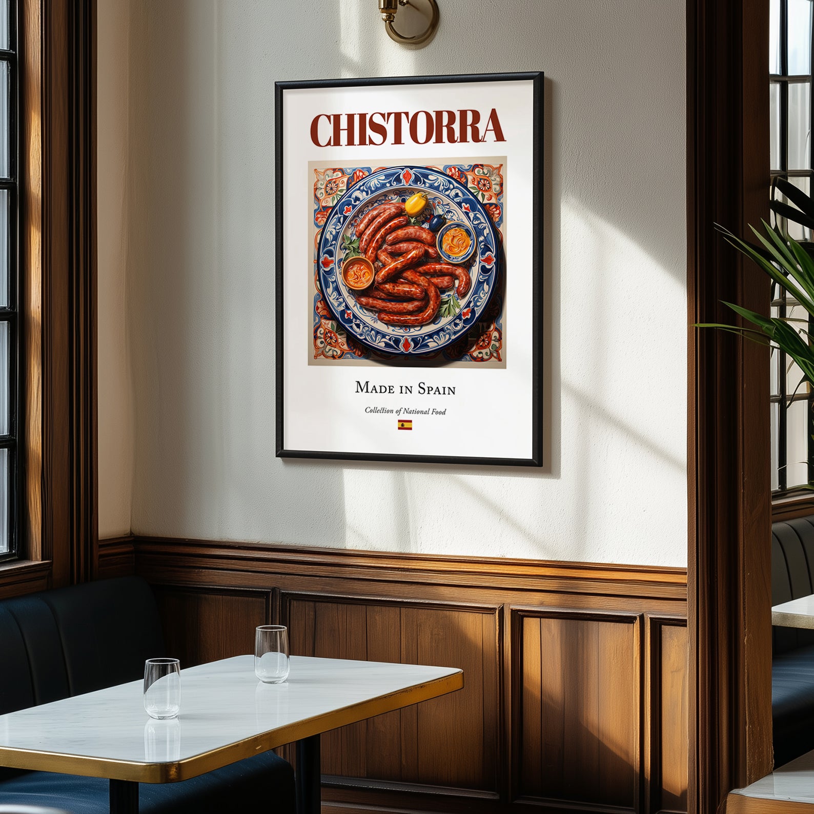 Chistorra – Spanish Meat Dish, Food Bar Print, clean layout with no caption