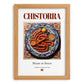 Chistorra – Spanish Meat Dish, Food Bar Print, set in oak frame