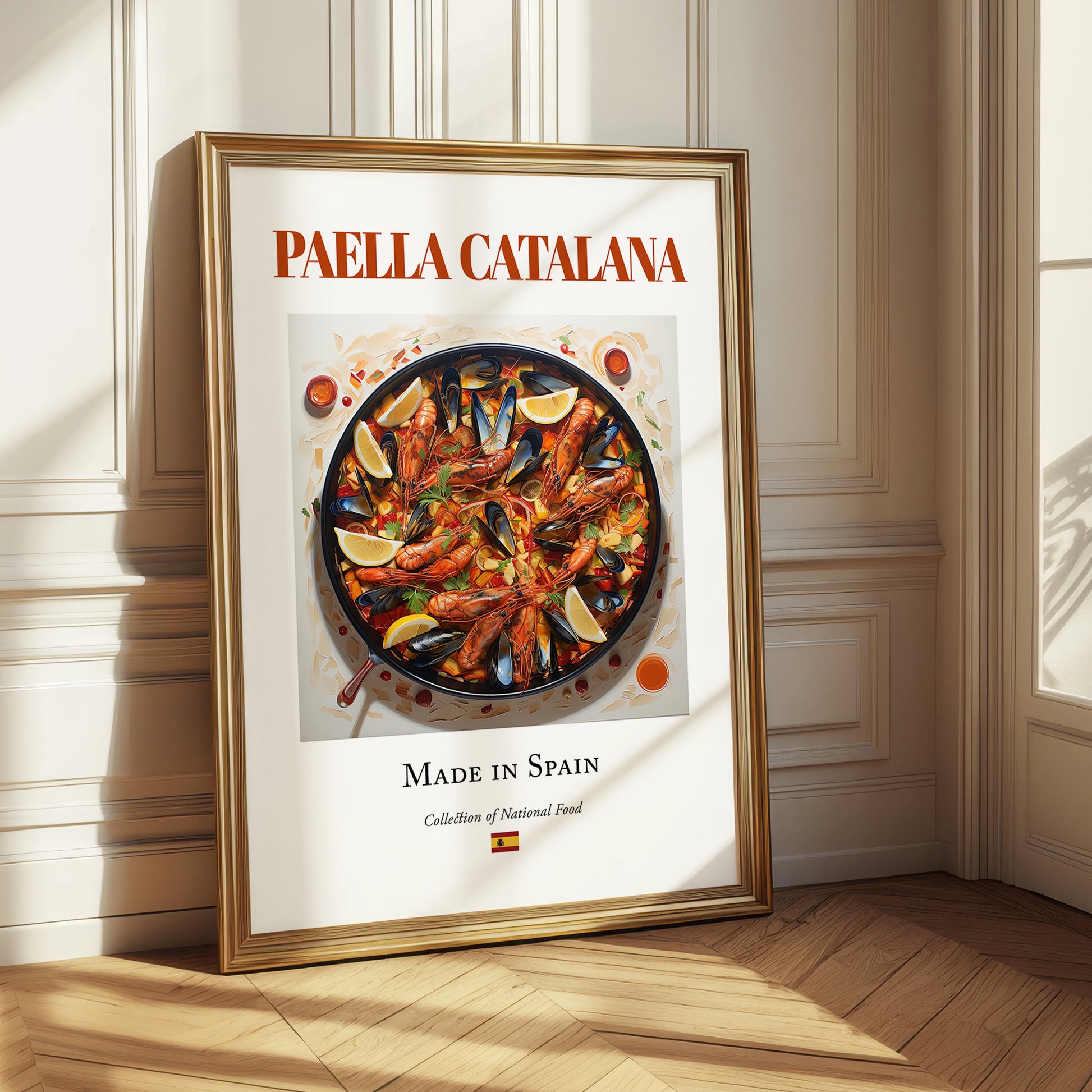 Paella Catalana – Spanish Rice Dish, Farmhouse Kitchen Art